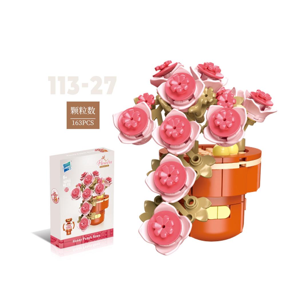 Цветочные горшки для растений, суккуленты, строительные блоки, украшения, модели, украшение для дома, букет цветов, сборные кирпичи MOC, игрушка для детей, подарок