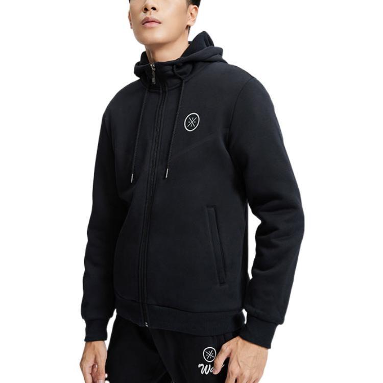 Свитшоты Li Ning Wade Collection Мужские Черный С капюшоном Утепленный Кардиган AWDR843-1
