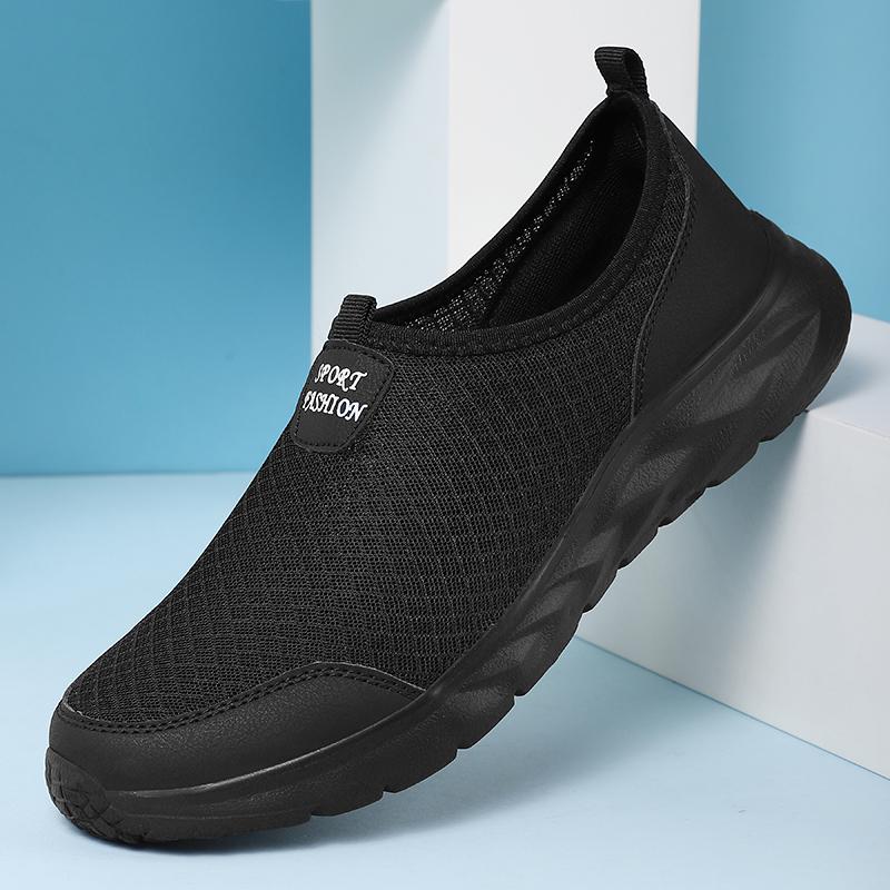 Мужские летние сетчатые повседневные кроссовки с плоской подошвой, удобные, легкие, ленивые, с мягкой подошвой, дышащие, вулканизированные