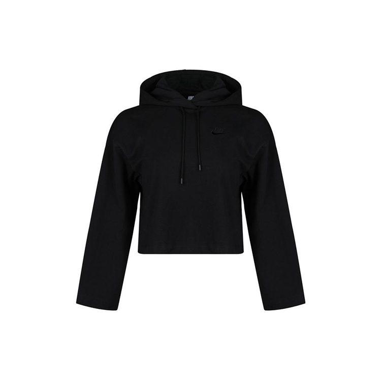 Nike Толстовки Женские Черные С Капюшоном Умеренные Обычные CJ3741-010