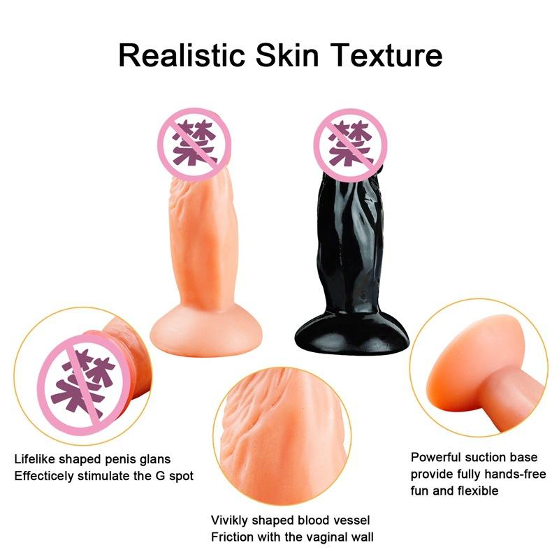 Женский дилдо-присоска Симуляция Искусственный Мини-пенис Передняя и Задняя Анальная пробка Взрослые Секс-товары