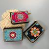 Ethnic Style Card Holder - Multi-layer Premium Hand-feel Vintage Delicate Beaded Zipper Pocket