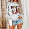 Women's Casual Fashion Round Neck Long Sleeve Christmas Printed Sweatshirt