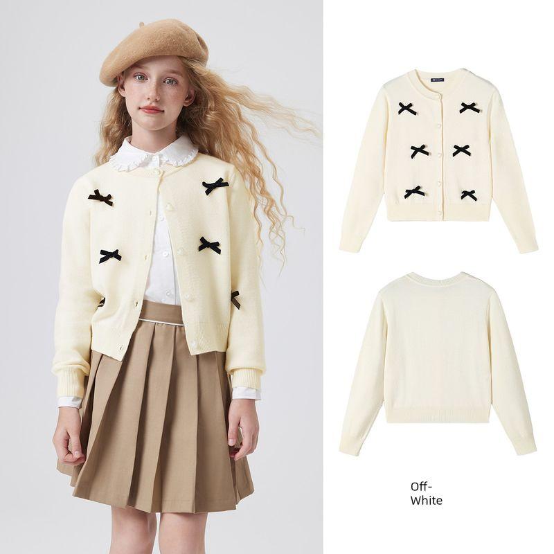 Navigare Italian Small Sailboat Spring and Autumn 2026 Children's Sweater Cardigan Girls' Knitted Jacket Spring