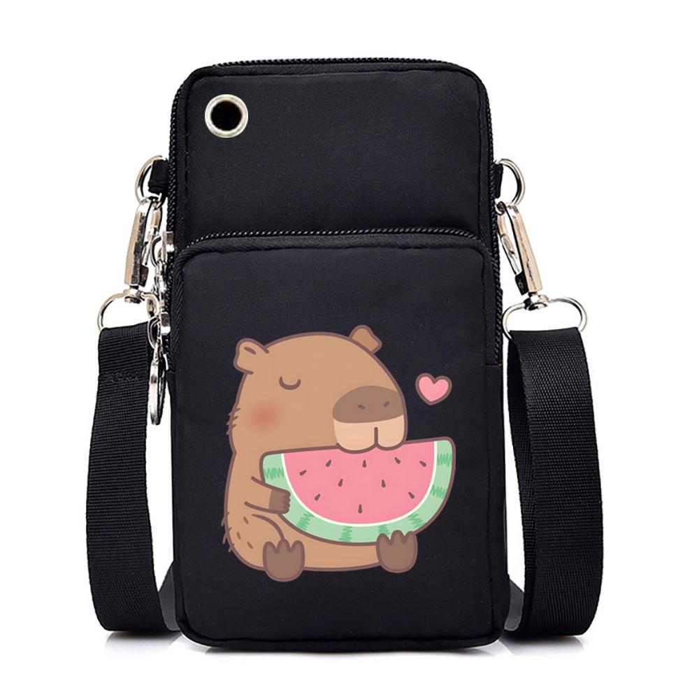 Милые маленькие сумки с принтом капибары, женские сумки через плечо, сумки через плечо в стиле Харадзюку, сумка через плечо для девочек-подростков, мини-сумка для мобильного телефона