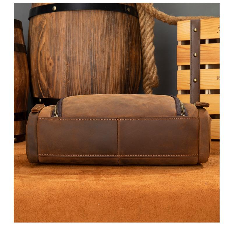 Мужская сумка Crazy Horse Leather из натуральной кожи, пропитанной маслом, через плечо, большая вместимость, модная трендовая косая сумка на плечо