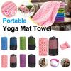 Портативное полотенце для коврика для йоги с сумкой для переноски, впитывающее пот, нескользящее, полотенце для горячей медитации, коврик для пилатеса, спортивное полотенце для тренировок, дорожное одеяло