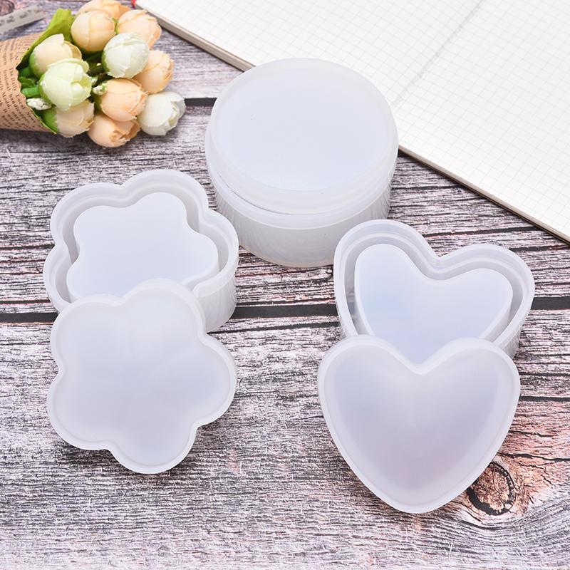 Heart Shape Resin Silicone Mold Hexagon Storage Box Mold Diy Table Jewelry Box