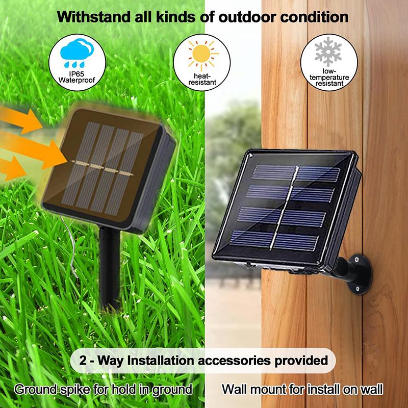 3M Solar Curtain String Lights Outdoor Fairy Lights Solar Powered Twinkle String Lights 8 Modes For Home Garden Patio Decor