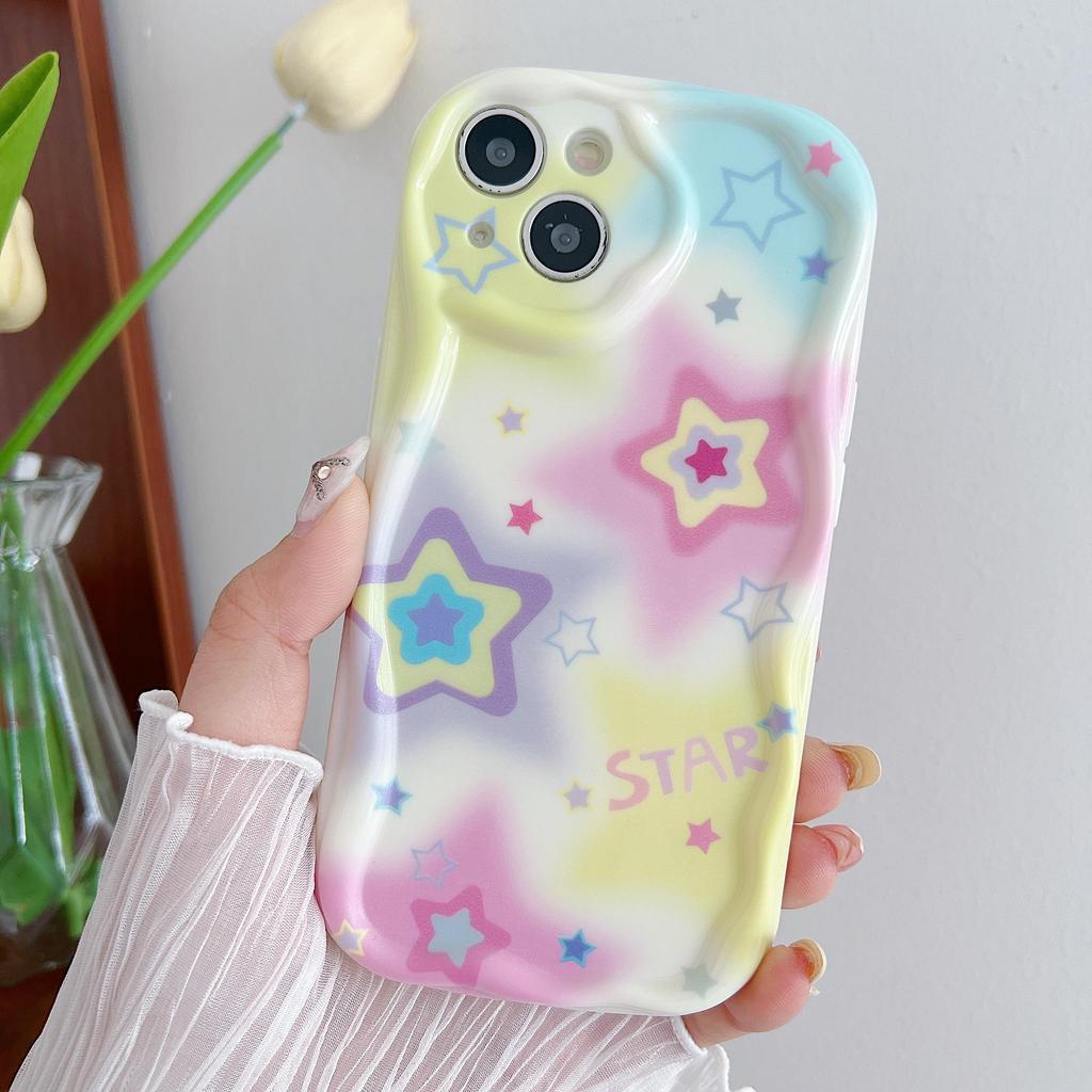 Милый силиконовый чехол для Tecno Spark 10 Oppo A78 A58 A38 Vivo V25 V27 V29 Xiaomi Redmi Note 12 11, чехол с рисунком в виде сердца и звезды, мягкий бампер из ТПУ