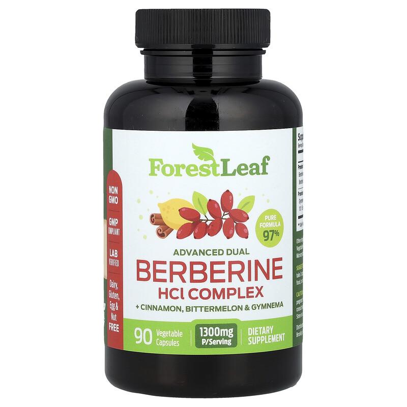Advanced Dual Berberine HCl Complex + Cinnamon, Bittermelon & Gymnema, 90 Vegetable Capsules