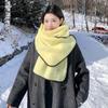 Soft Long Thickened Neckscarf Polyester Women Warmer Scarf Large Lock Edge Winter Scarf  Men