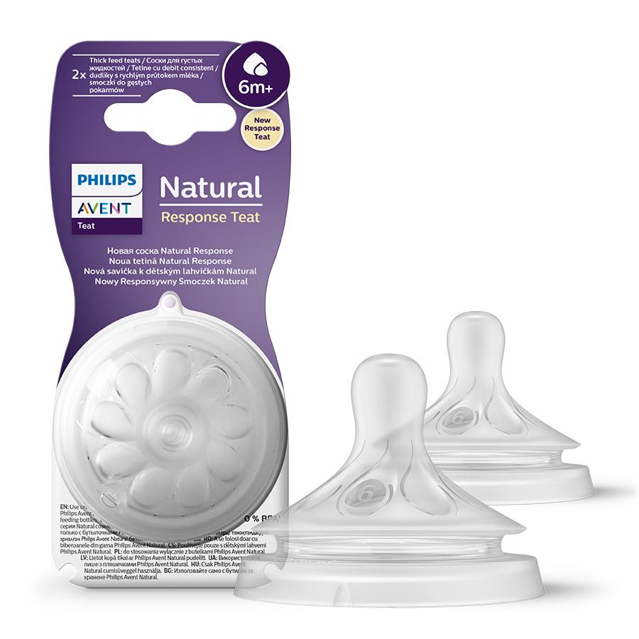 AVENT SCY966/02 Responsive Natural Teat 6m Thick feed