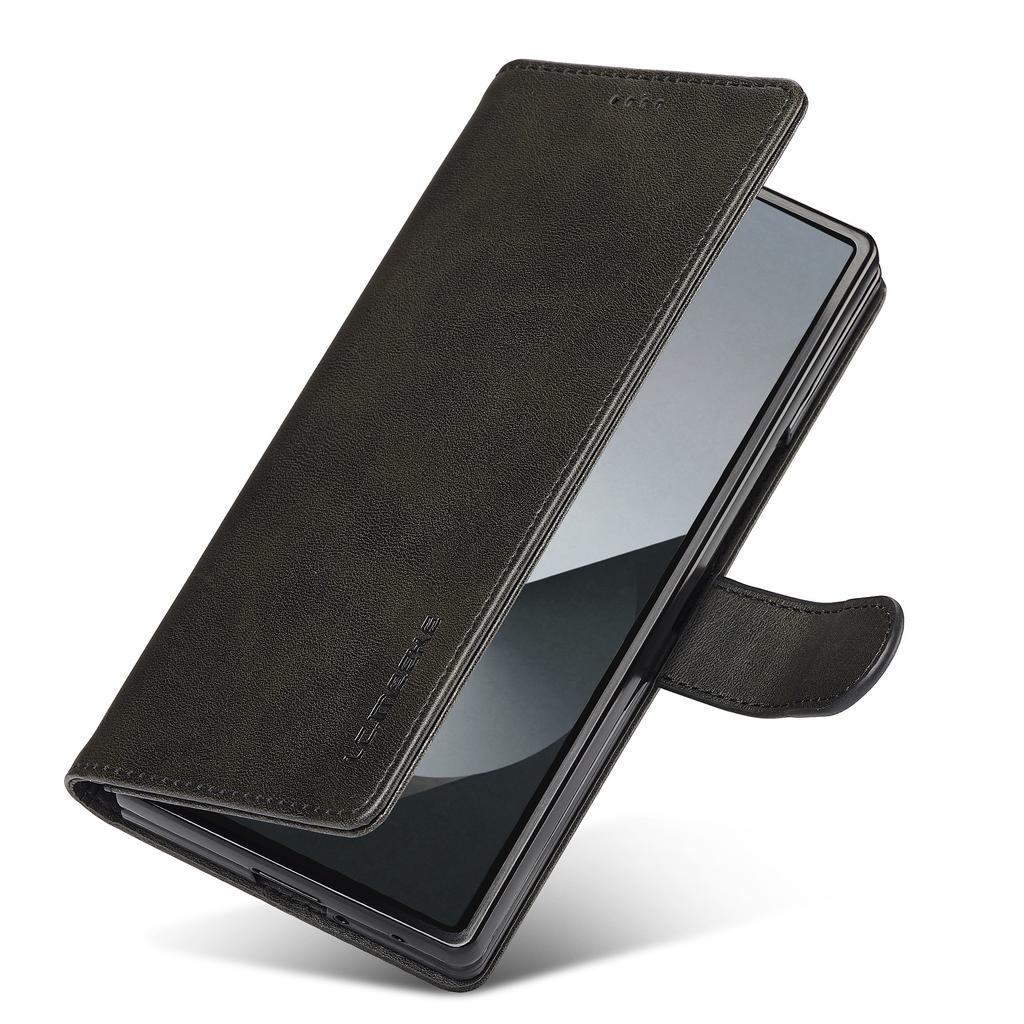 LC.IMEEKE Для Samsung Galaxy Z Fold7 5G Чехол Текстура теленка PU кожа Подставка Кошелек Чехол для телефона