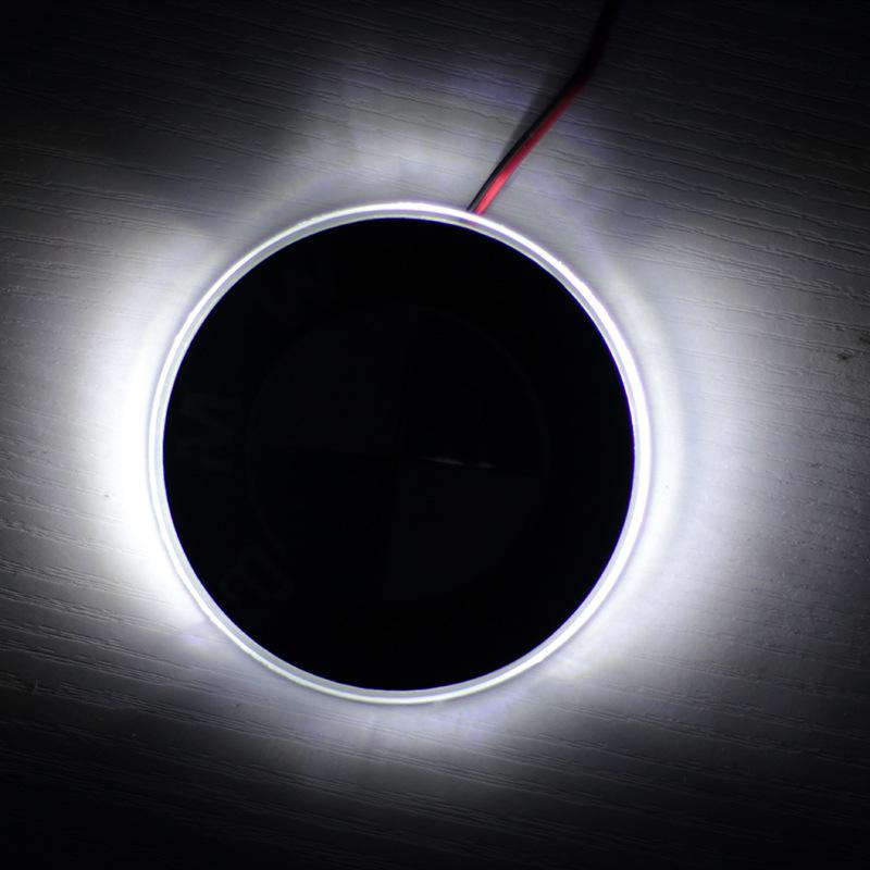 Universal 5D Glowing LED Car Emblem Light, Round LED Logo Ambient Light for All Vehicles Auto Modification Decor Lamp