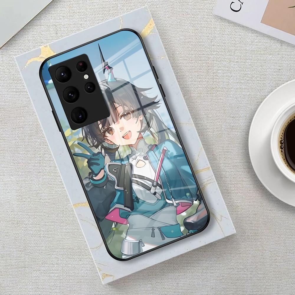 Чехол для телефона Arknights Чэнь Цяньюй для Samsung S26 S25 Edge Ultra 23 22 21 20 Ultra Plus S24 Fe Стеклянная крышка