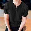 Мужская футболка с V-образным вырезом, однотонная повседневная футболка, летний свитер с короткими рукавами для повседневных выходов, занятий спортом дома, уличной одежды