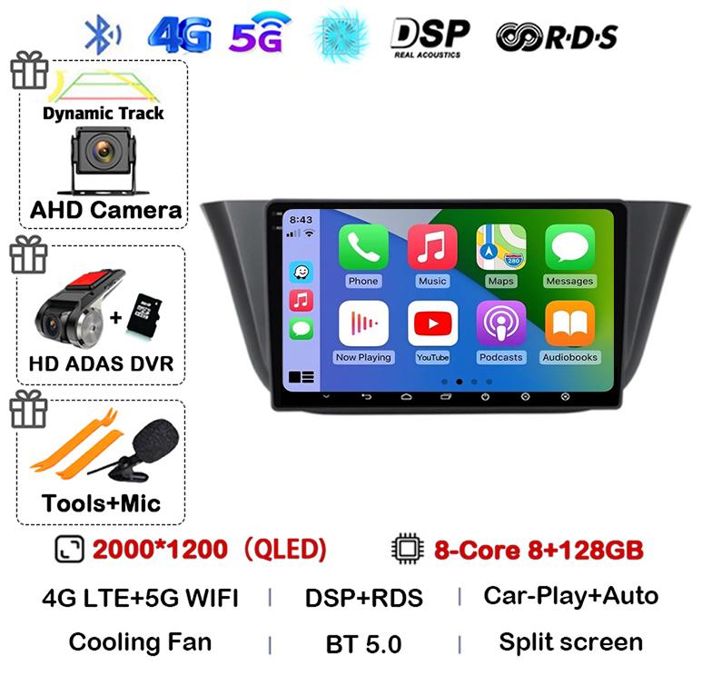 Android 14 Carplay Auto Car Radio For Iveco Daily 2013-2021 Navigation GPS Autoradio Video Multimedia Player WIFI+4G LTE Stereo