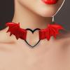 Nightclub Cosplay Heart Bat Wing Collar Necklace Punk Rock Gothic Sexy Faux Leather Circle Collar Choker Necklace Body Accessories