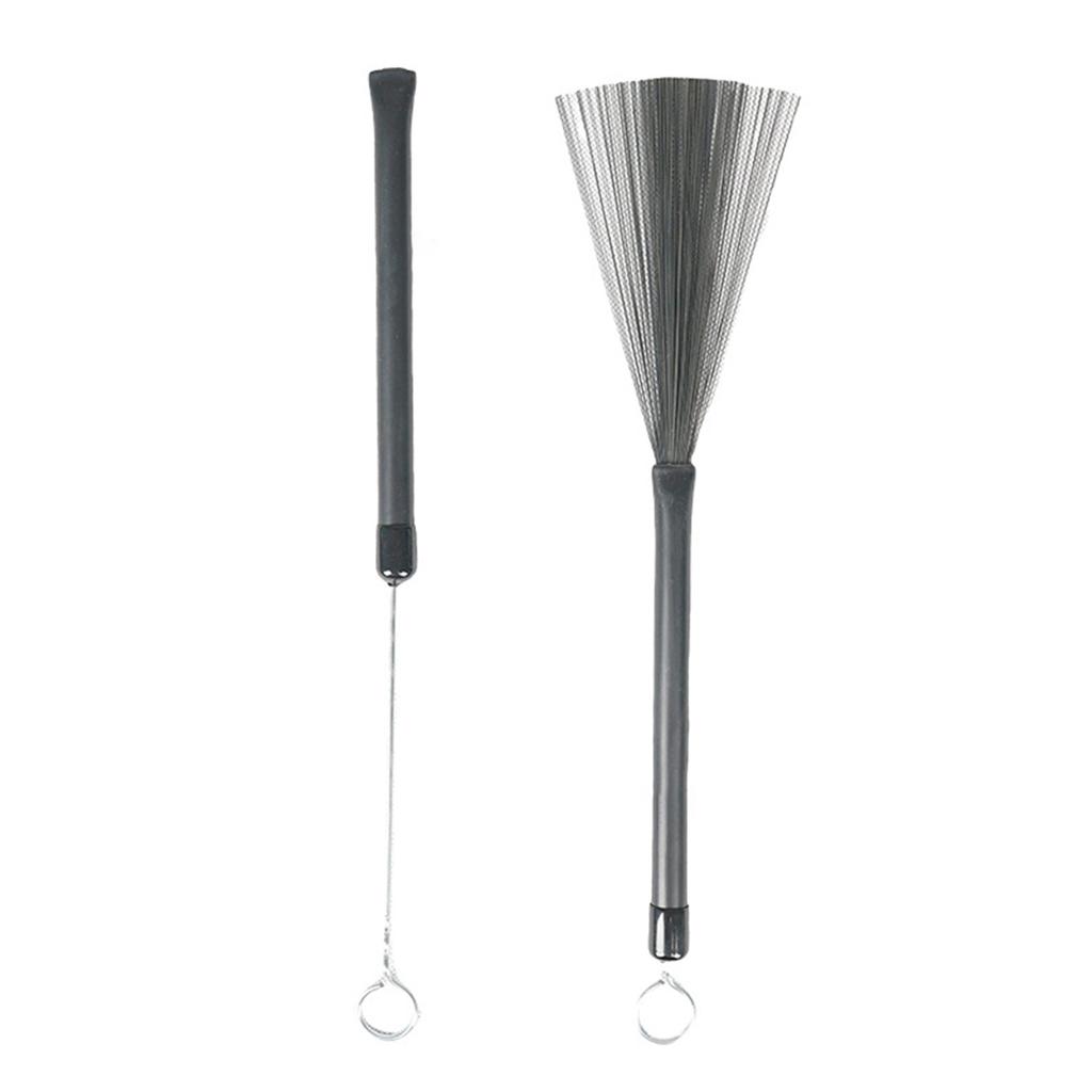 1 пара барабанных щеток выдвижные стальные проволочные барабанные палочки перкуссионные барабанные палочки музыкальные аксессуары подарок для играющего на барабанах