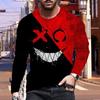 Новые мужские футболки с принтом 3D Death Smiles, футболки с длинным рукавом и круглым вырезом, повседневные пуловеры, мужская одежда больших размеров