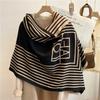 Autumn and Winter New Imitation Cashmere Scarf Women's Geometric Striped Double-sided Warm Fringed Scarf Fashionable