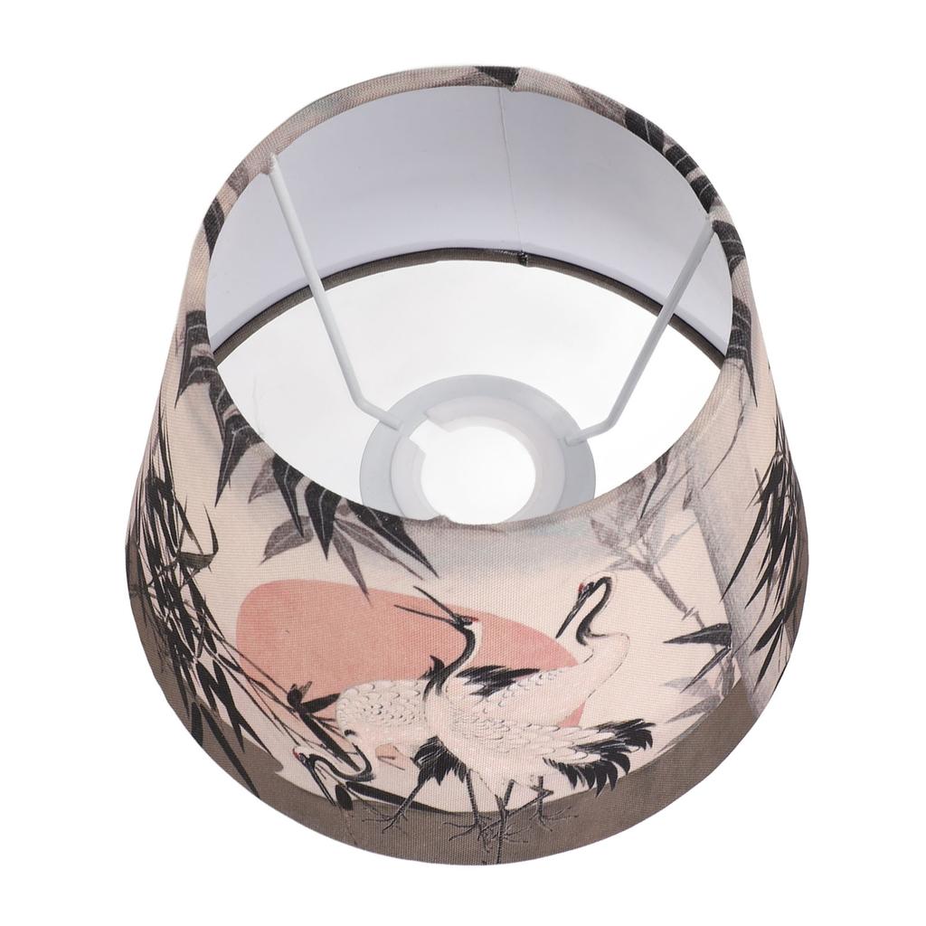 Chinese Style Lamp Shade Cloth E27 E14 Red Crowned Crane Decorative Drum Lamp Shade for Table Floor