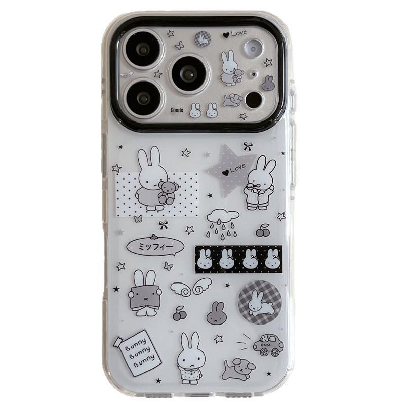 Cute Rabbit Stickers with Cartoon Wings for iPhone 17/16 Pro Max/15 Pro Cases