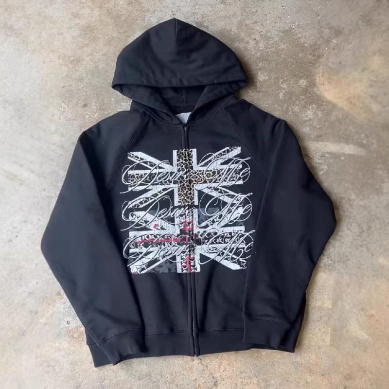 Mens Vintage Graphic Print Hoodie Loose Fit Streetwear Long Sleeve Pullover Teens