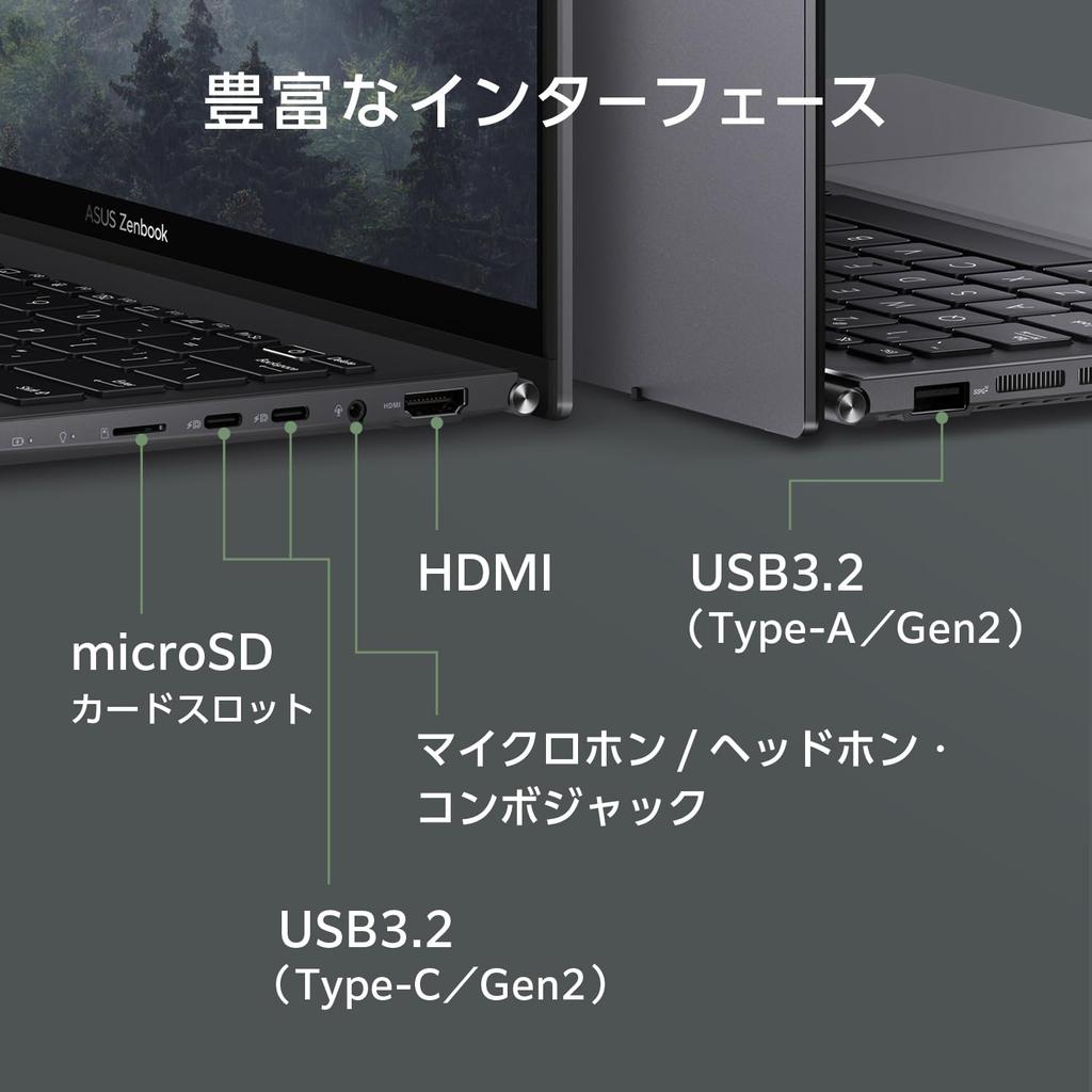 Asus Laptop Zenbook 14 UM3402YA 14 Type AMD Ryzen 7 7730U Memory 16GB SSD 1TB Windows 11 Weight Approximately 6E Web Camera Power Supply Compatible