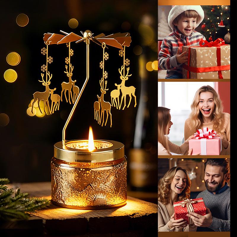 Rotating Soy Wax Scented Candle Holder - Birthday Gift & Home Decor