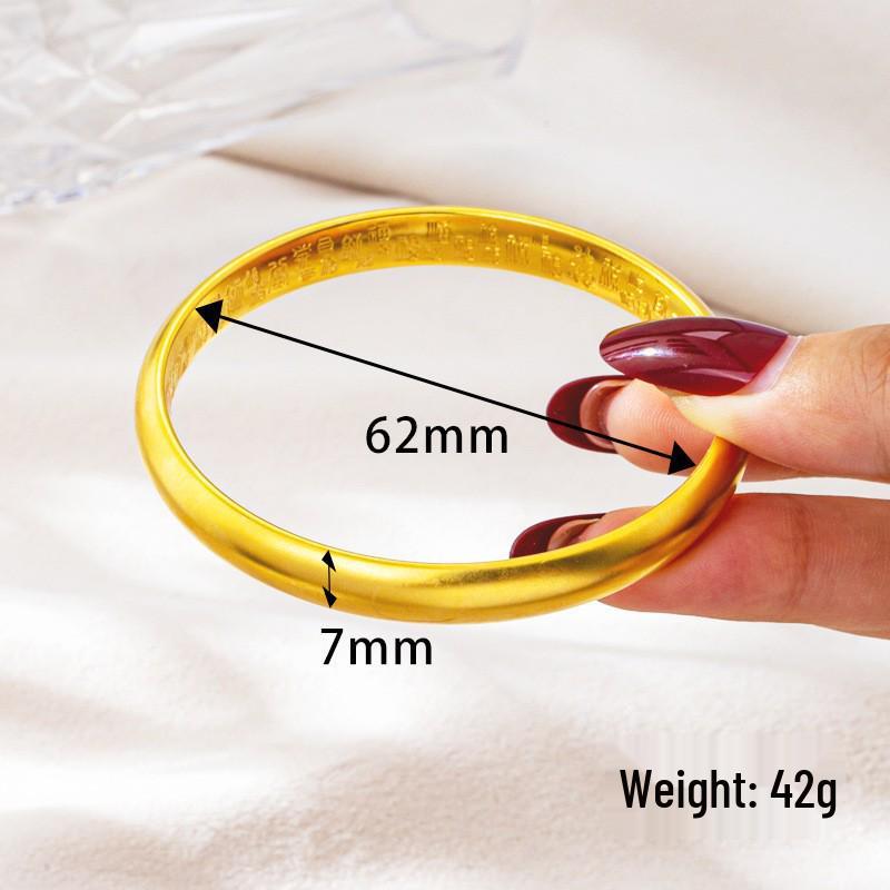 Вьетнамский песочный золотой широкий браслет-бенгл для женщин - медно-цинковый сплав, имитация ювелирных изделий