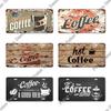 Putuo Decor Coffee Metal Sign Licenses Plate Plaque Metal Vintage Tin Sign Decoration for Cafe Kitchen Club Home Wall Decor