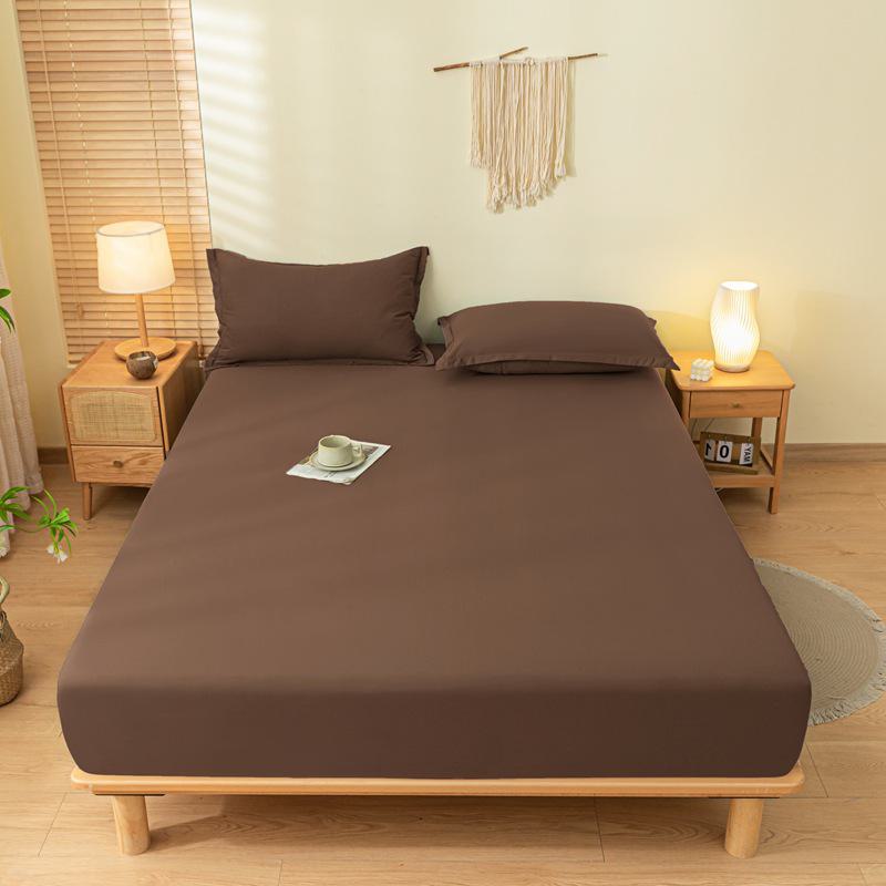 Soft and Smooth Solid Color Sanded Cotton Bed Sheet for Single and Double Beds, Offering Comfort and Protection Against Dust.