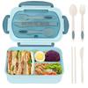 Portable Microwavable Bento Box 1200ML Leakproof Food Storage Container 3 Grids Food Grade Food Storage Box Kids