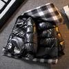 Boys Down Jacket for Autumn Winter Outerwear Plaid Boys Waterpoof Hooded Coat Children's Clothes