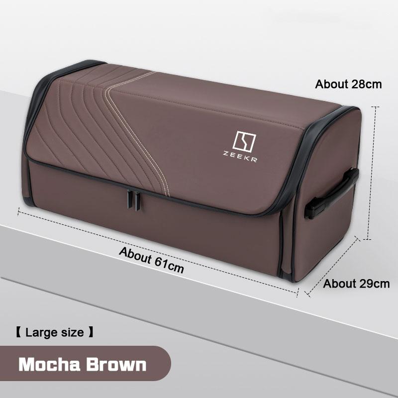 Car Trunk Organizer Box For ZEEKR 7X 001 007 009 001FR GT X MIX 9X Large Capacity Folding Leahter Stowing Tidying Storage Bag