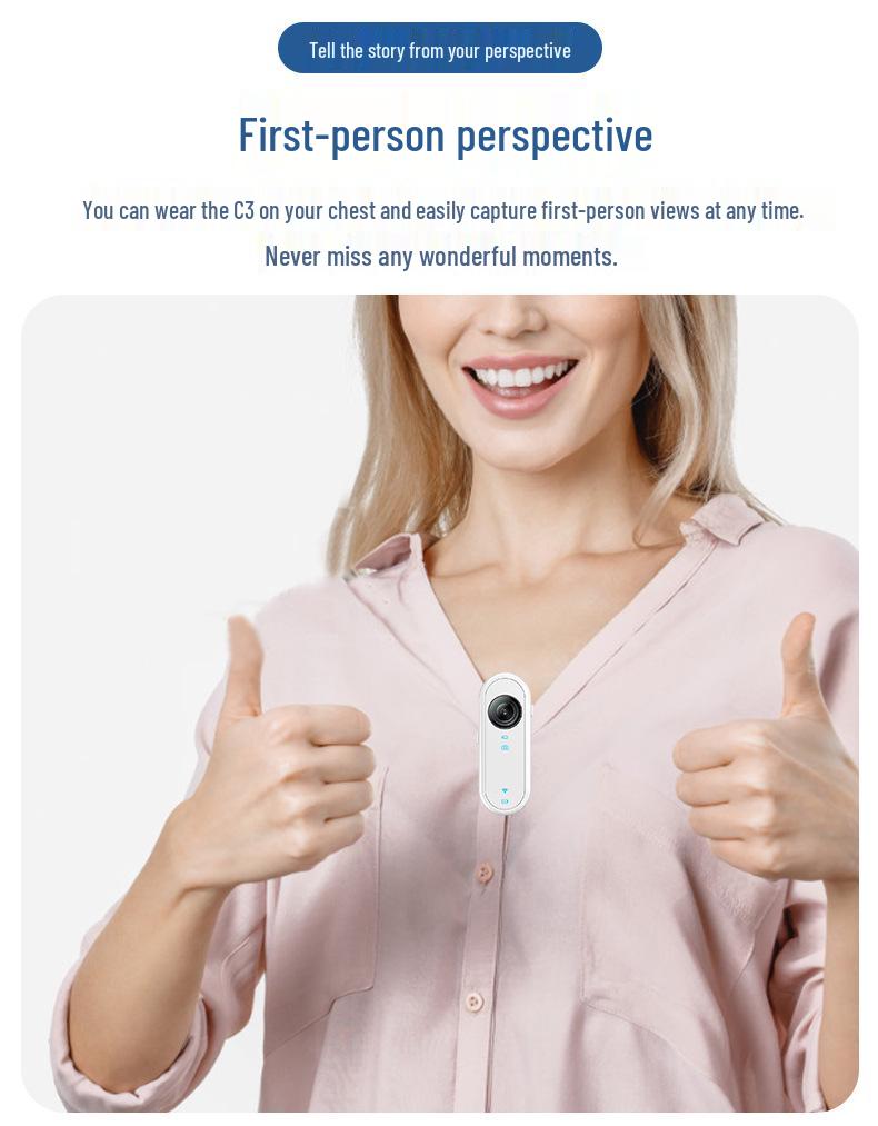 Экшн-камера для большого пальца для велоспорта и альпинизма - HD 1080p сверхширокоугольная