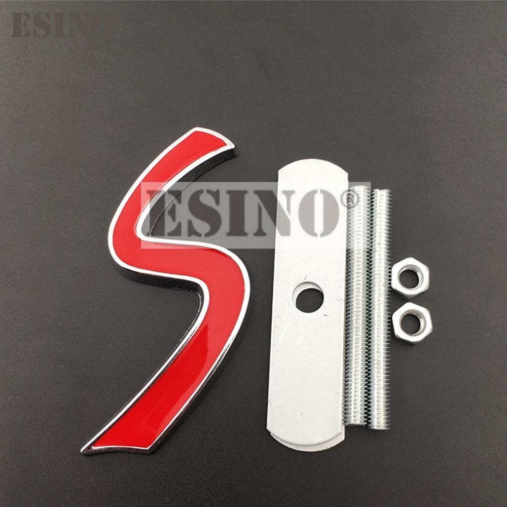 New Car Styling 3D Metal Chrome Zinc Alloy S Emblem Car Front Grill Badge Auto Accessory