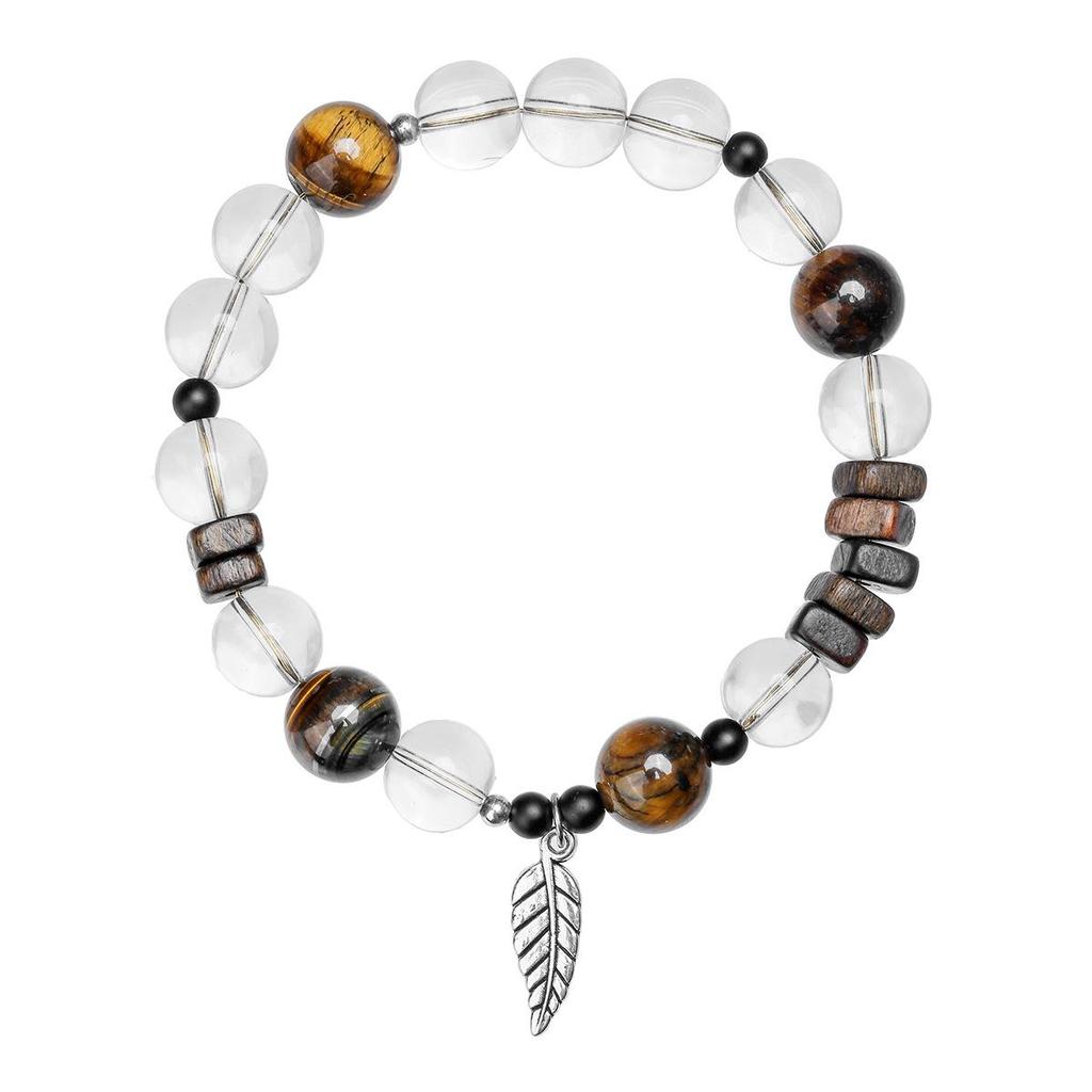 Xiaohongshu Natural White Crystal & Yellow Tiger Eye Agarwood Hand String