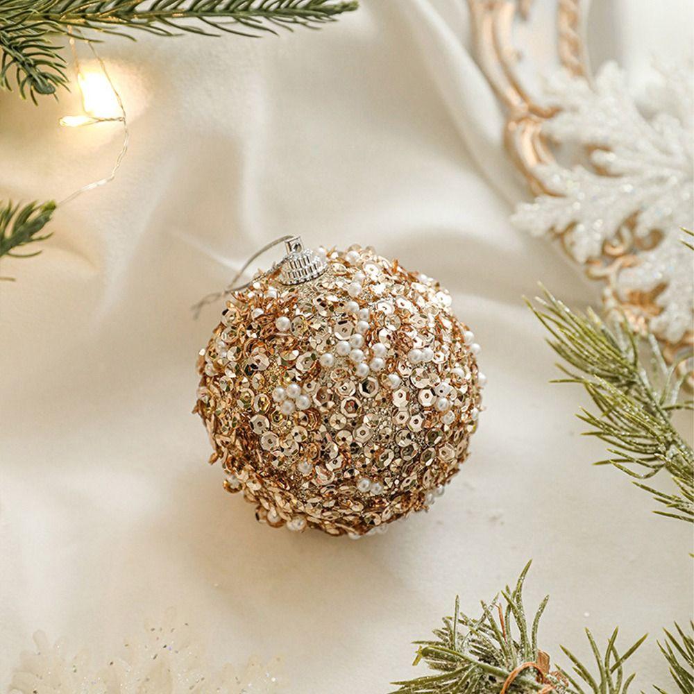 Colorful Foam Sequin Christmas Balls Pendant Shatterproof Christmas Tree Ornaments New Year Gifts