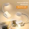 Opvouwbare mini-clipboeklamp USB oplaadbaar LED-nachtlampje 3-modi Oogbescherming Traploos dimbaar Flexibel lezen in de slaapkamer