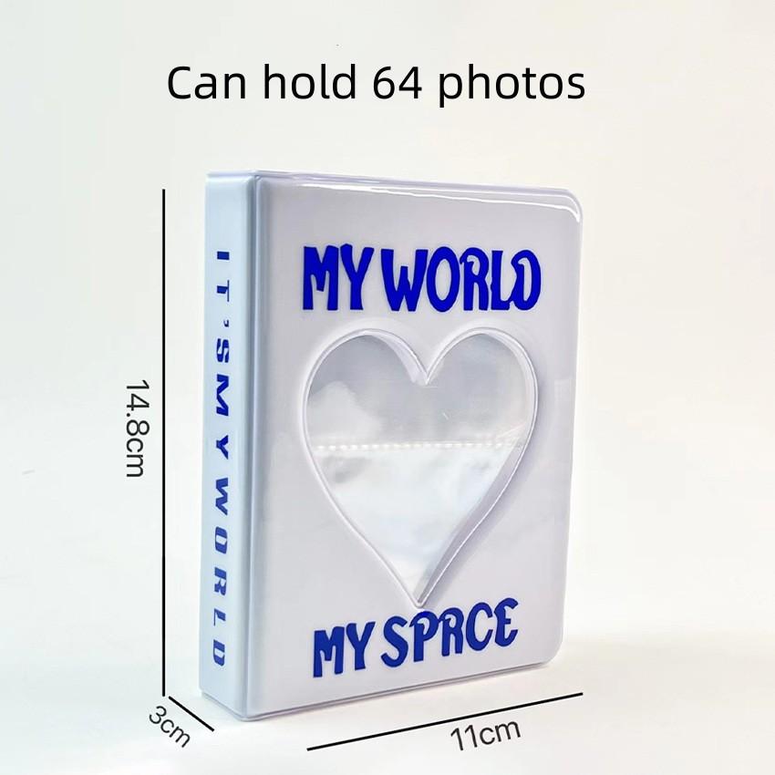36/64 кармана, мини-фотоальбом с сердцем, прозрачный держатель для фотокарточек, мини-альбом Polaroid для хранения, коллекционный альбом с именем книги, карточкой, альбомом