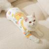 Cat Autumn and Winter Cotton Cartoon Printed Four-legged Belly Coat, Warm Belly Protection Clothes, Dog Belly Pet Clothes
