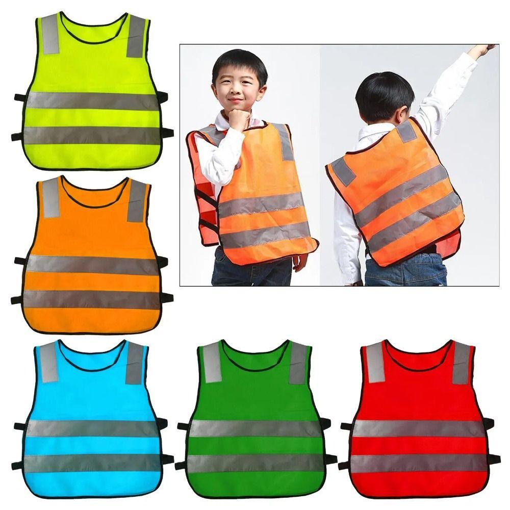 Comfortable Kids Safety Vest High Visibility Traffic Waistcoat Sleeveless Reflective Vest Outdoor