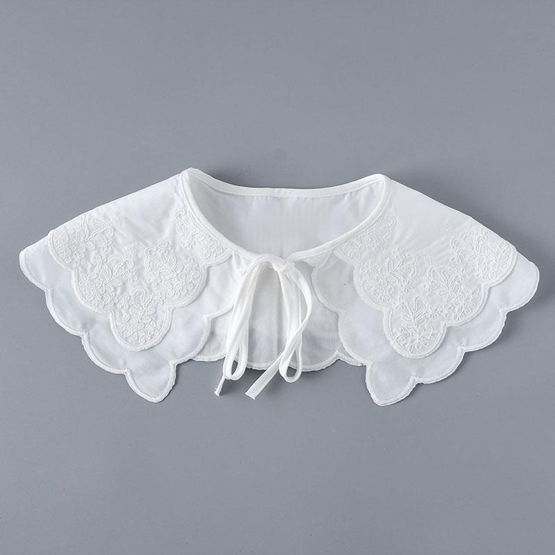 Fashion Scarf Fake Collar Shirt Women Detachable Collar Lace Neckline Women False Collar Tie White Faux Col Clothes Accessories