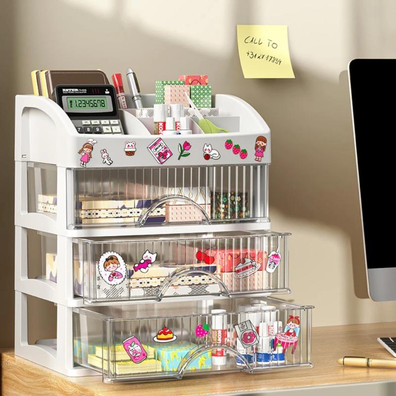 Ящик для хранения в стиле ящика Прозрачный ящик для хранения ювелирных изделий Средства по уходу за кожей Вместительный органайзер для хранения на рабочем столе Пылезащитный органайзер