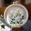 DIY Crafts Ornament Handmade Needle Punch Cross Stitch Kit Embroidery Hoop Flower Embroidery