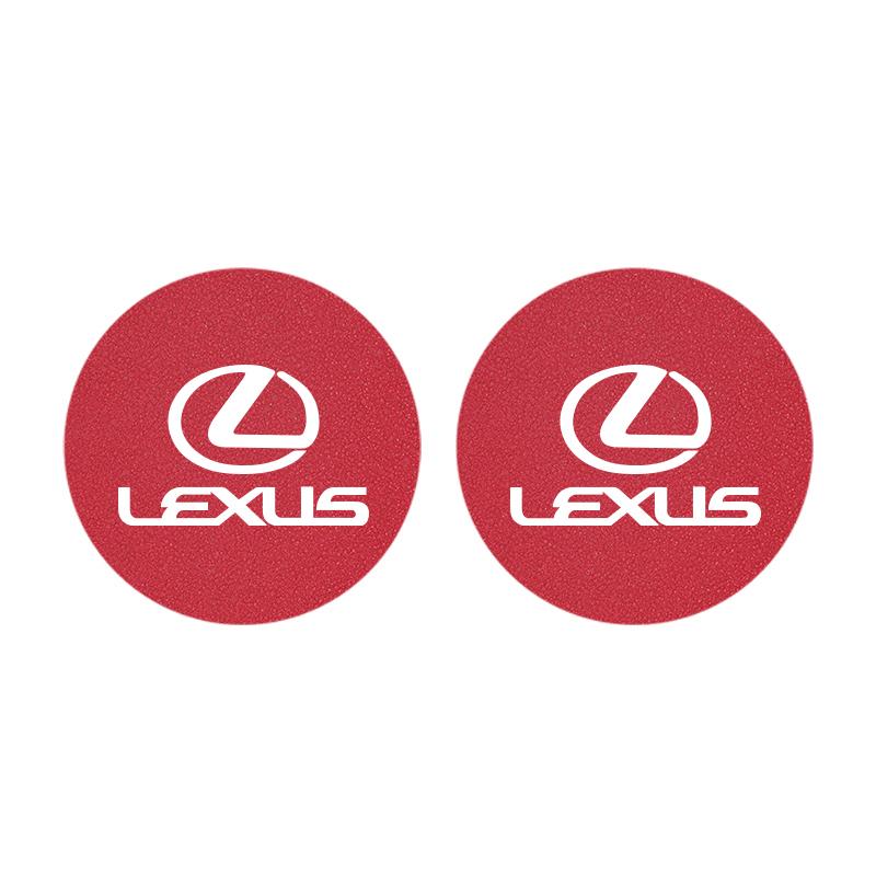 2Pcs Car Suede Coaster Anti-Slip Water Cup Pad Accessories For Lexus F SPORT GS GX IS LS LX CT LC LBX NX RX 350h 450h ES UX 300e