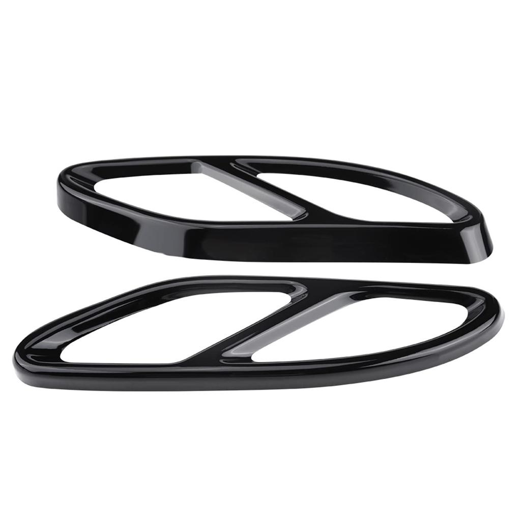 Set of 2 Black Exhaust Pipe Cover Trims for GLC C C207 Coupe Mercedes-Benz E-Class 2014-2017 (Black)